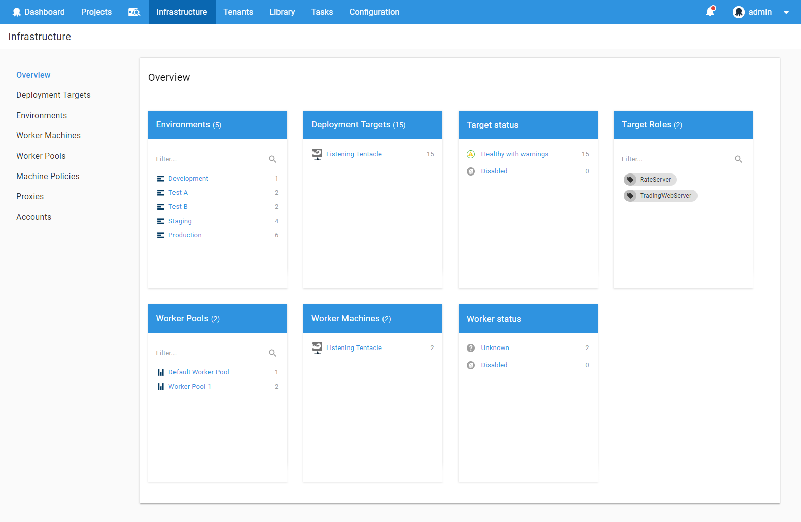 Octopus Infrastructure Dashboard with workers sneak preview