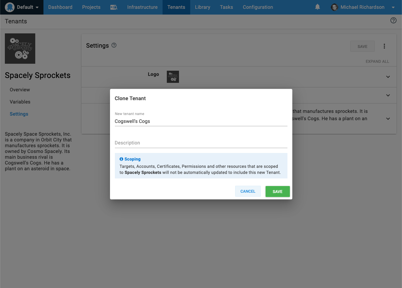 Cloning a Tenant