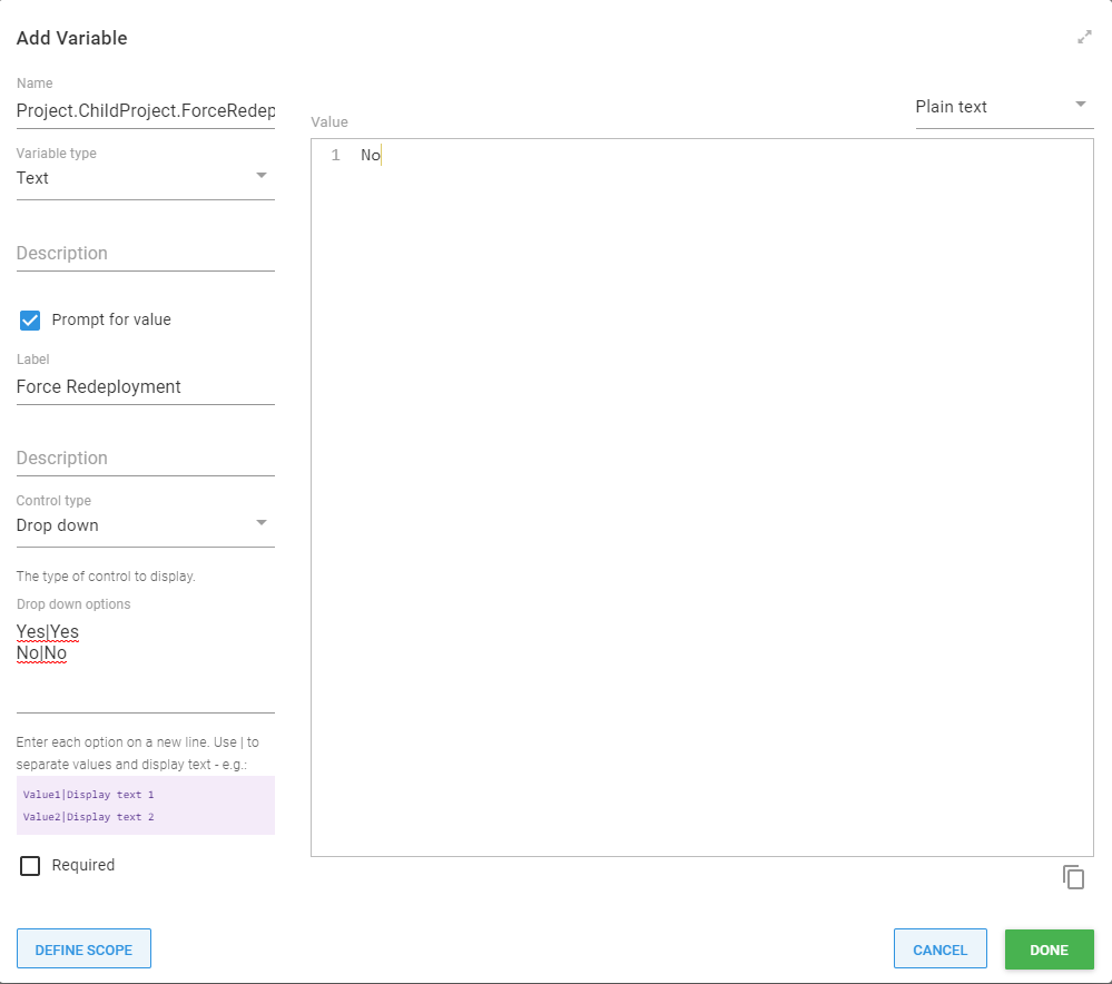 variable to allow for forcing redeployment