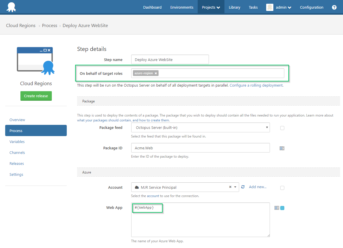 Azure Web App Step