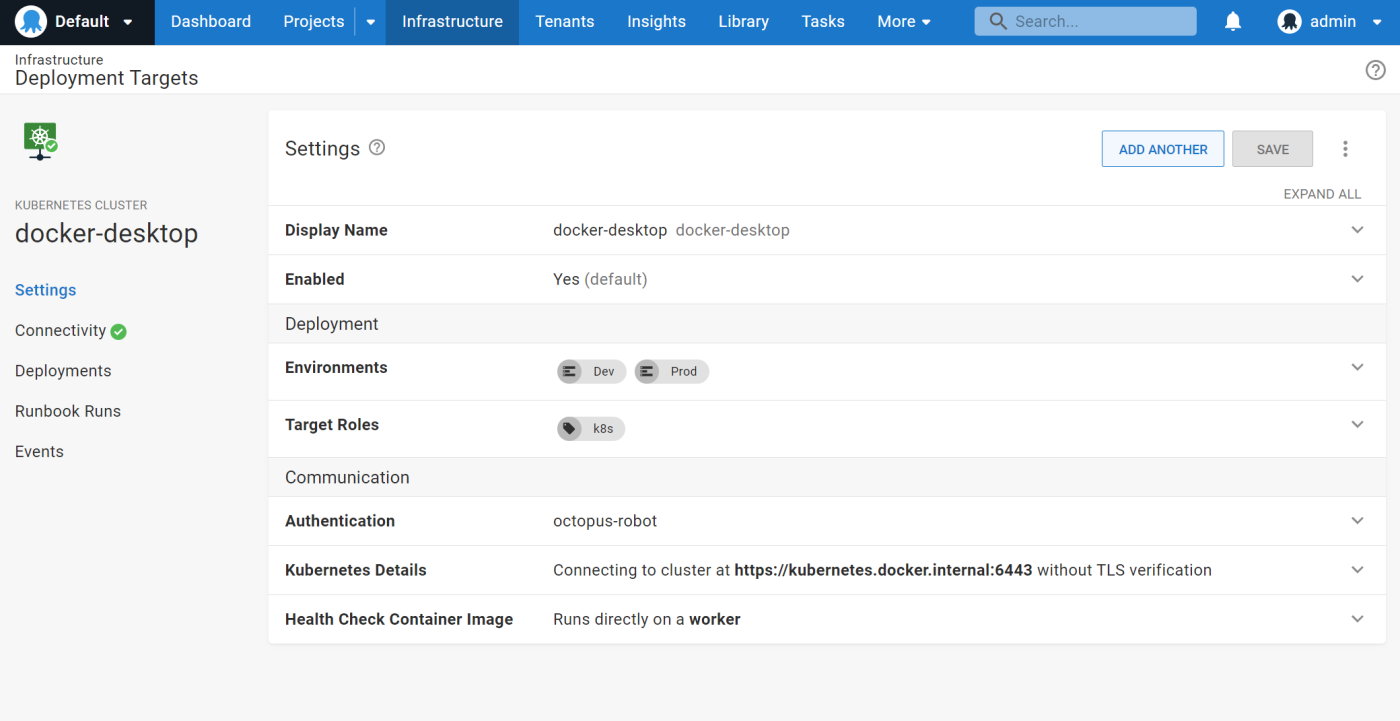 A kubernetes target