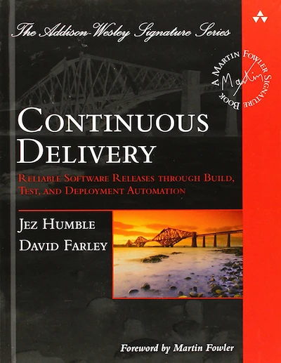 Continuous Delivery cover has a small image of the Forth Bridge (a cantilever railway bridge) at sunset