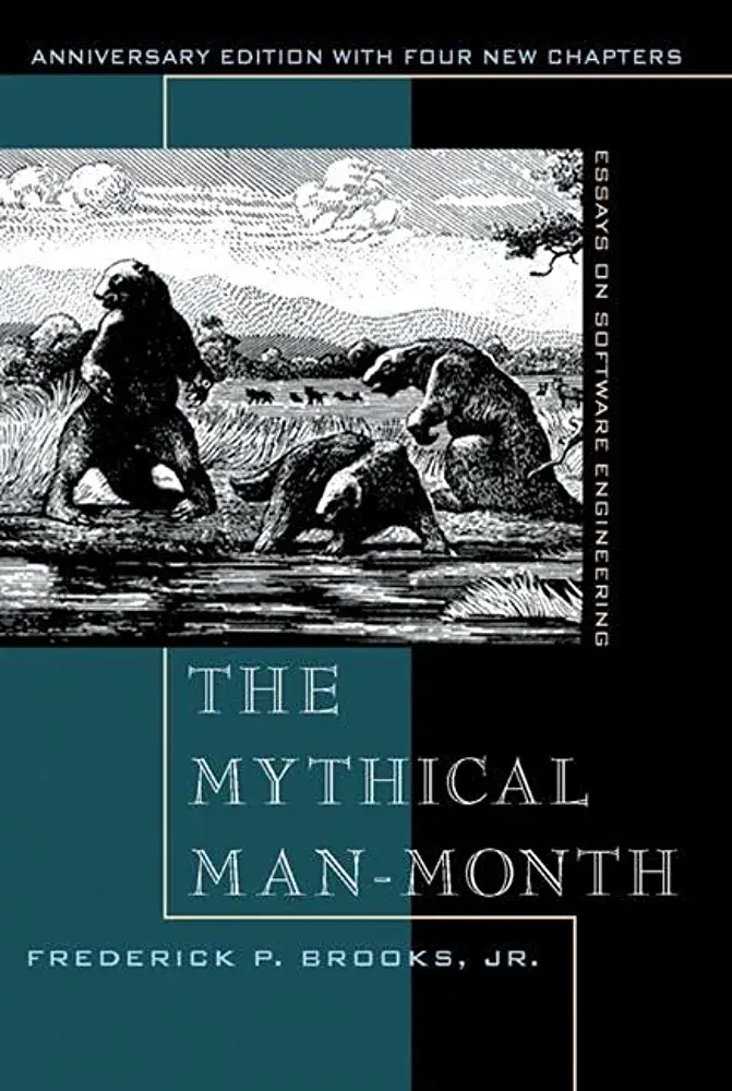 The Mythical Man Month cover has a block print of prehistoric bears trapped in a tar pit