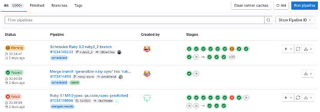 GitLab CI/CD screenshot