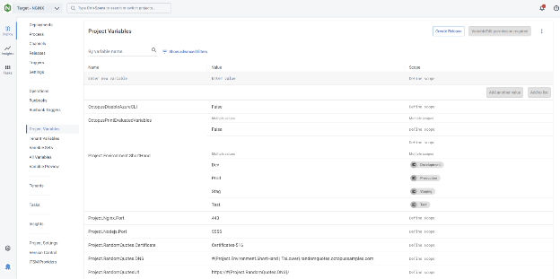 Octopus Deploy variables