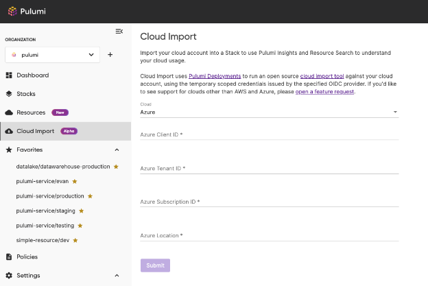 Pulumi screenshot