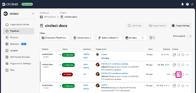 CircleCI screenshot