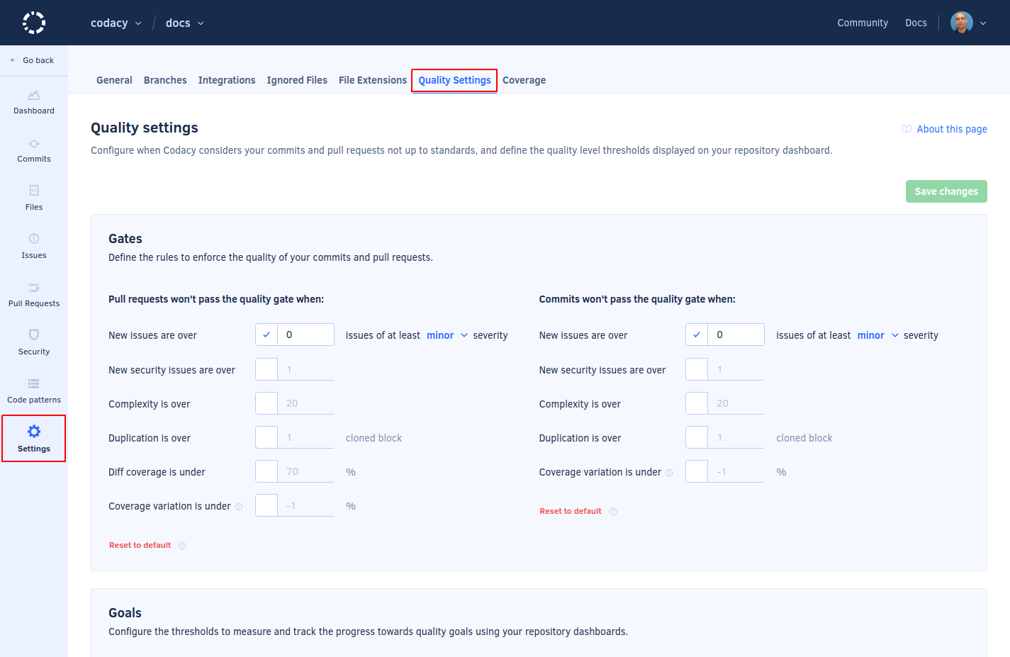 Codacy Quality screenshot