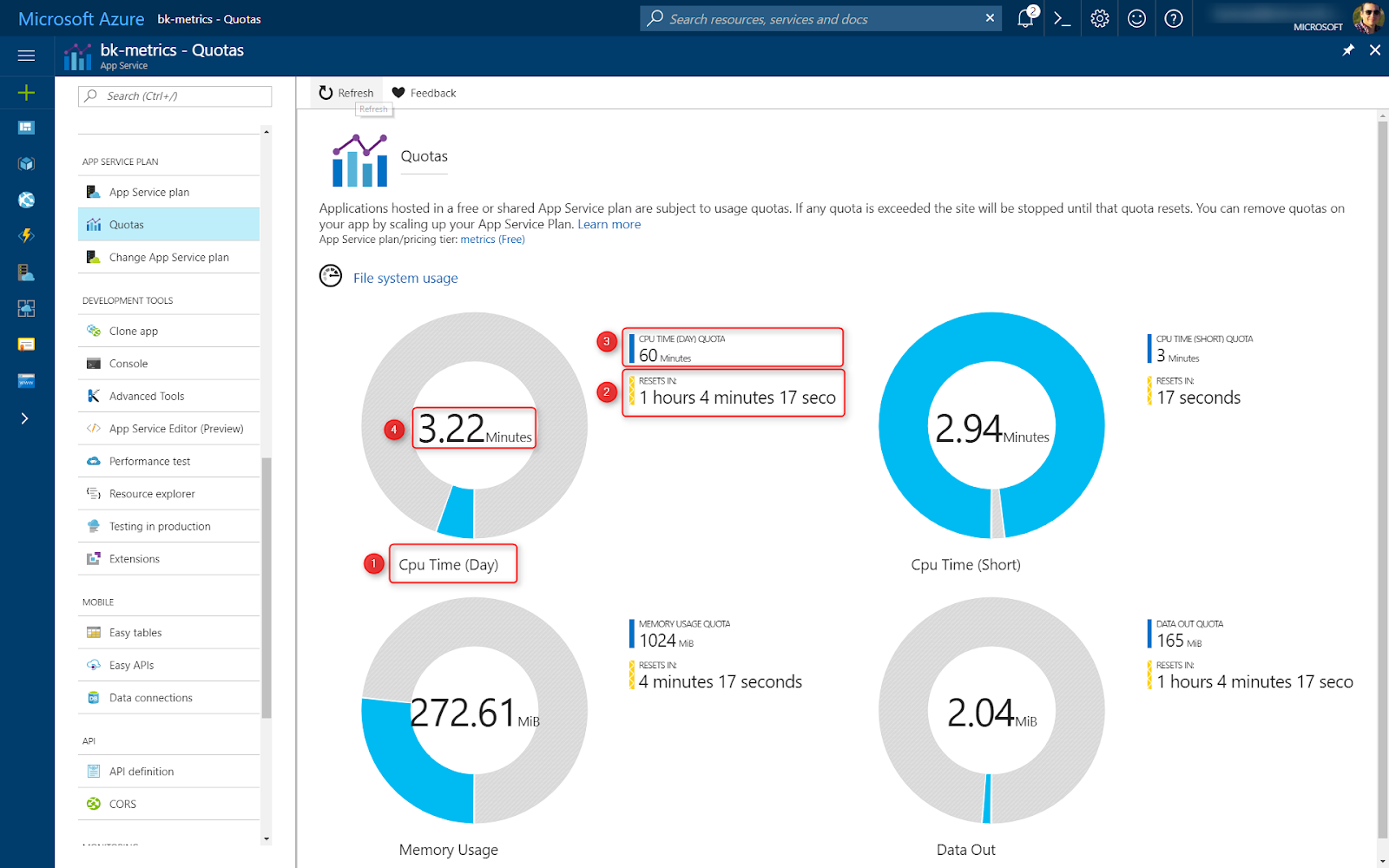 Azure App Service screenshot