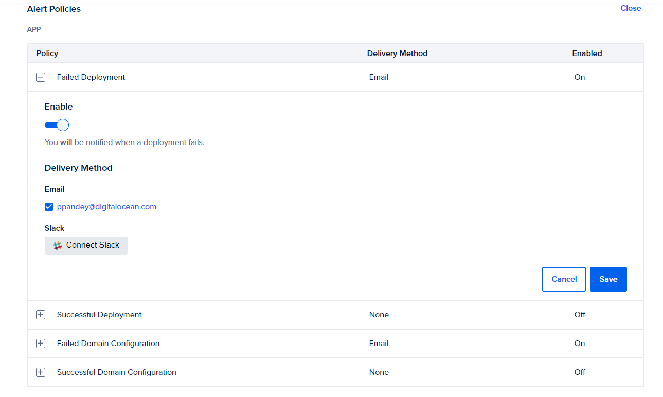 DigitalOcean App Platform screenshot