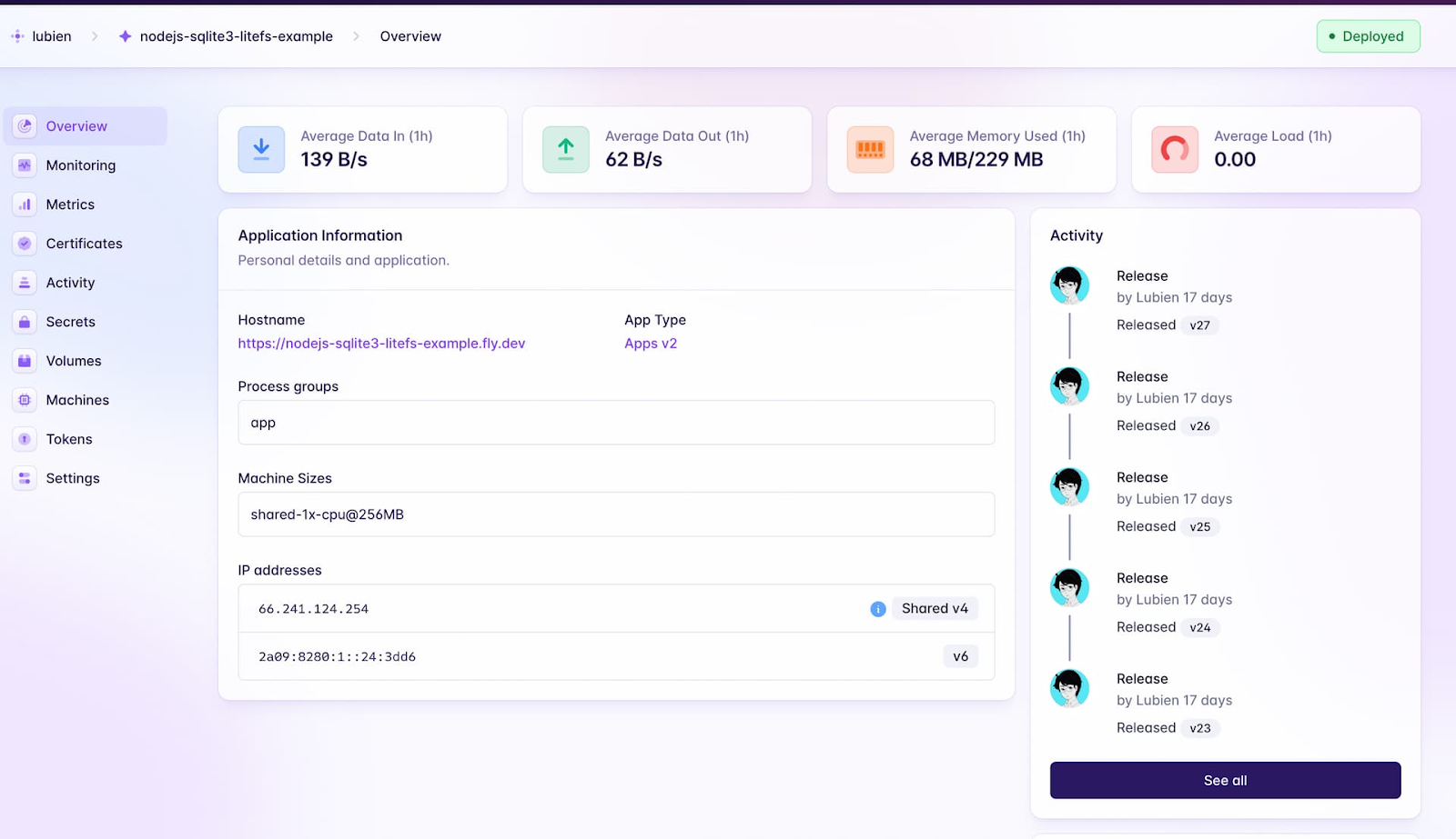 Fly.io screenshot