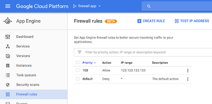 Google App Engine screenshot