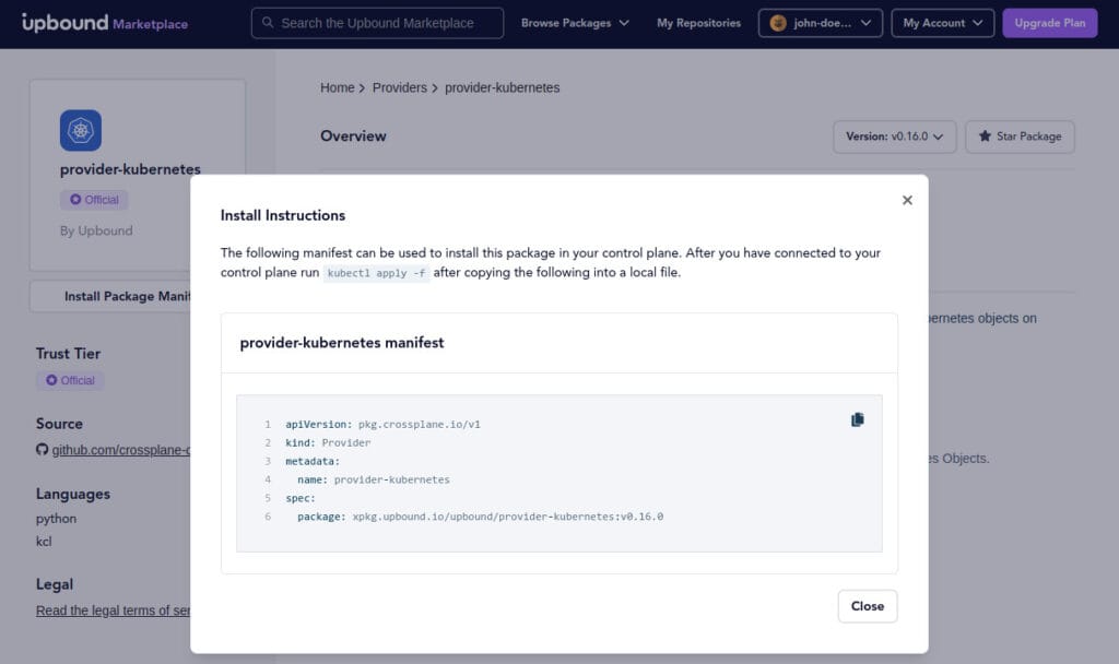 Crossplane screenshot