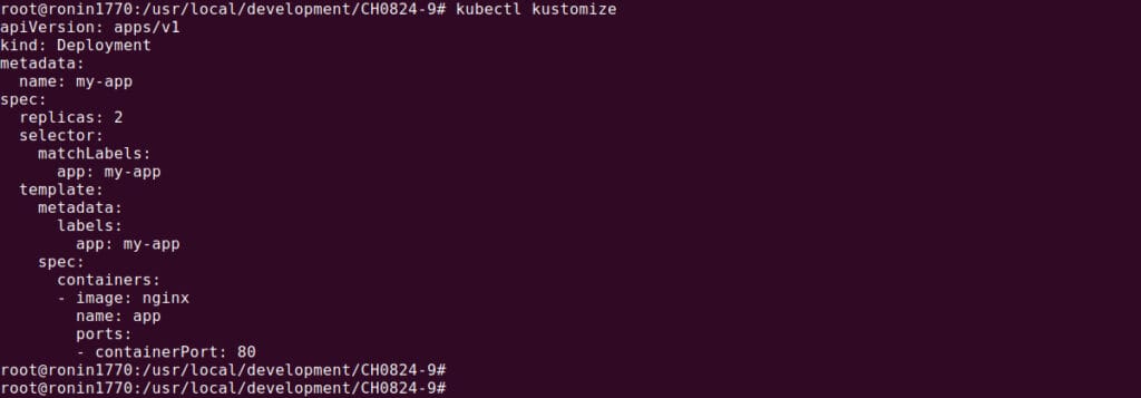 Kustomize tutorial screenshot