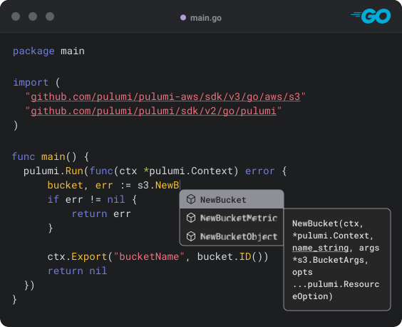 Pulumi screenshot