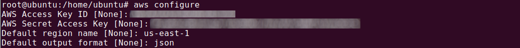 AWS configure output