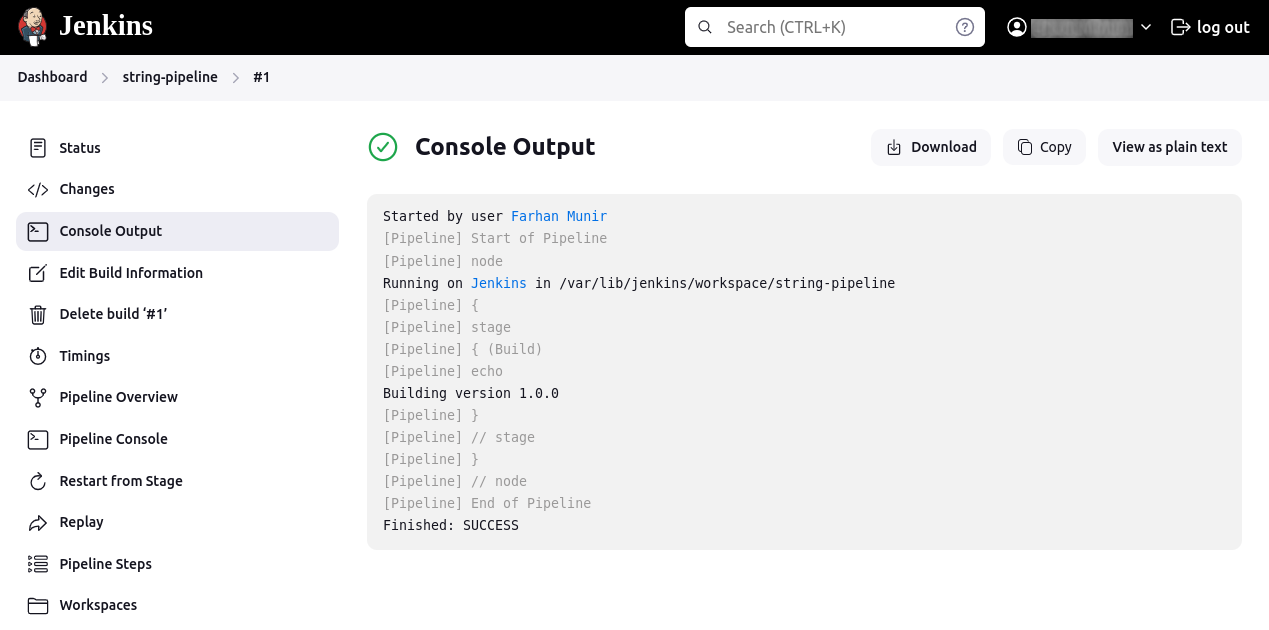String parameter output