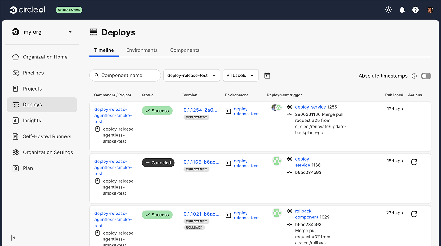 CircleCI screenshot