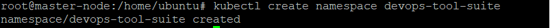 kubectl create namespace devops-tool-suite