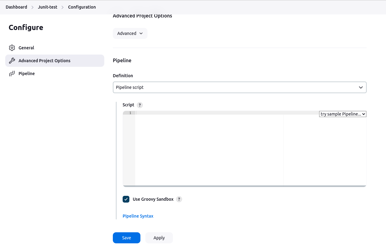 Jenkins pipeline script section