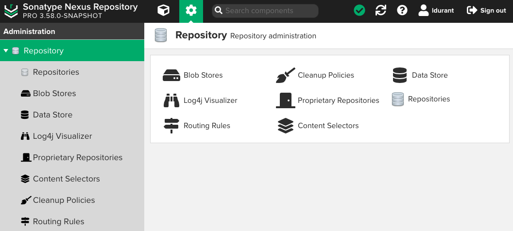 Nexus Repository Manager screenshot