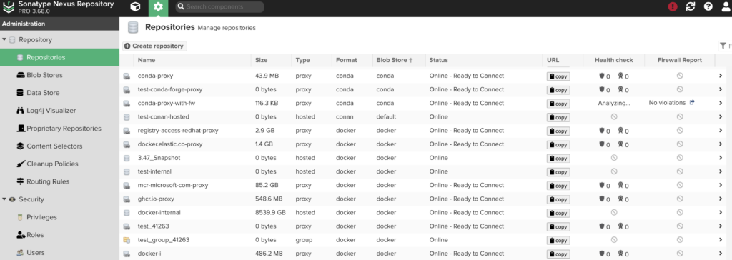 Nexus Repository screenshot