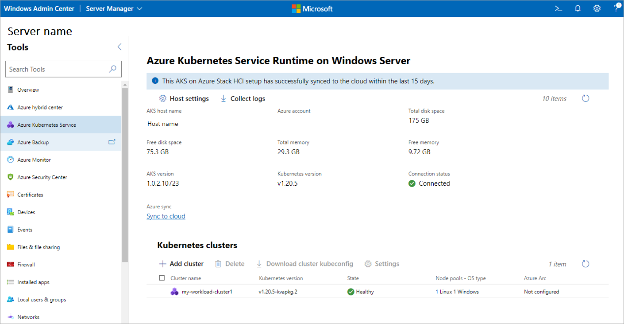 Azure Kubernetes Service screenshot