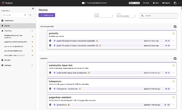 Pulumi screenshot
