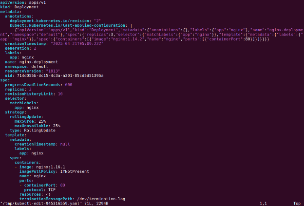 kubectl edit deployment