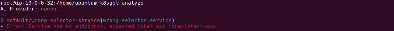 k8sgpt analyze output