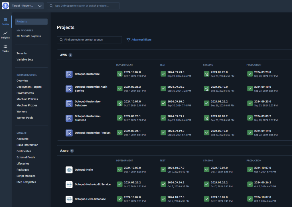 Octopus Deploy screenshot