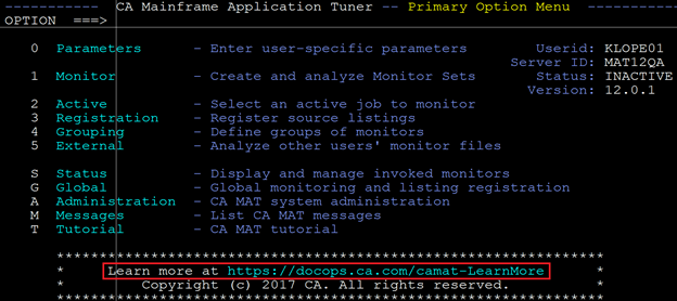 Mainframe Application Tuner screenshot
