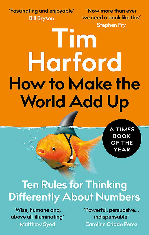 How to Make The World Add Up cover features a goldfish wearing a shark-fin disguise