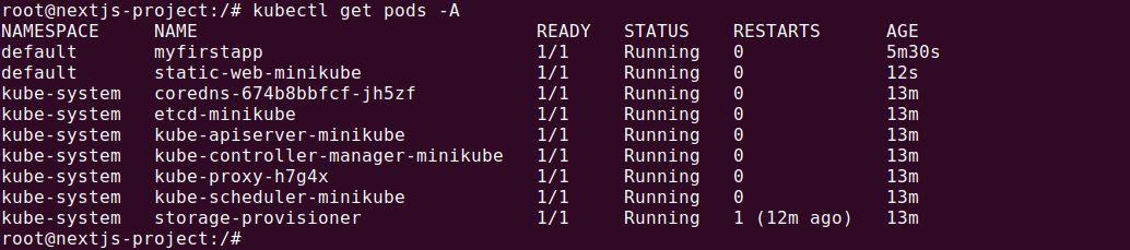 Kubernetes YAML command line: kubectl get pods -A