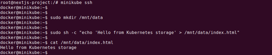Kubernetes YAML command line: Create and verify index.html