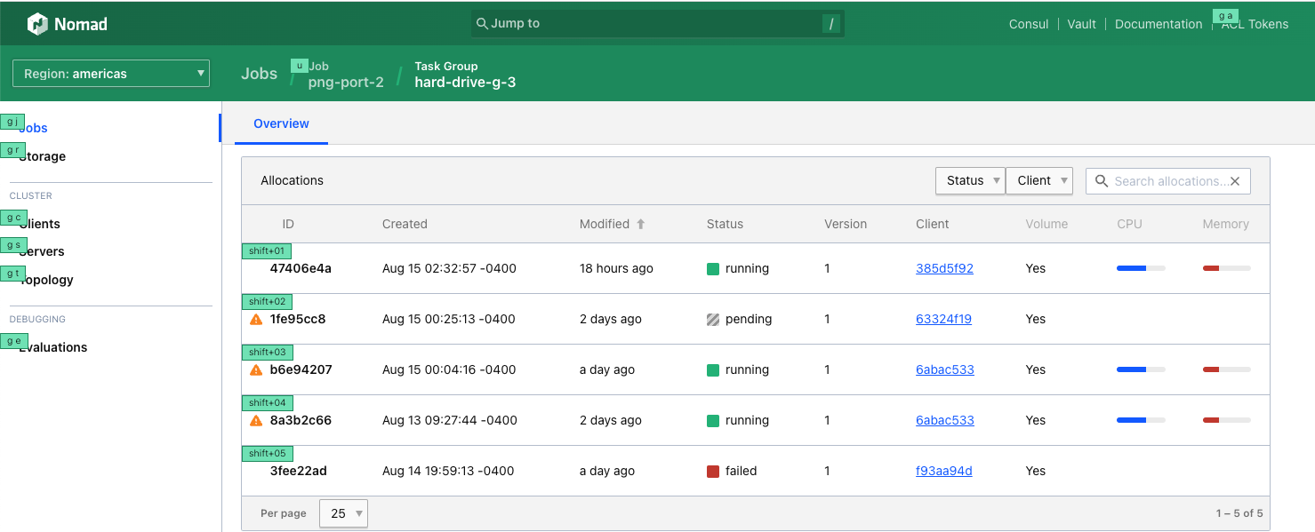 HashiCorp Nomad screenshot