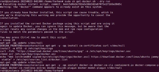 Previewing the convenience script with dry-run