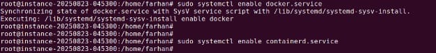 Enabling Docker to start on boot