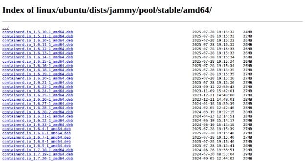 Downloading the Docker .deb packages