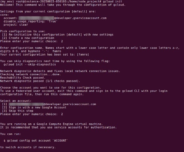 Initializing the gcloud CLI