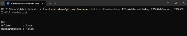 Installing IIS with PowerShell