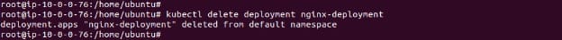 Deleting the deployment