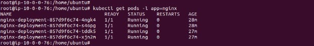 Four pods running after scaling