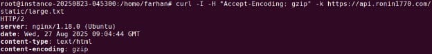 nginx gzip enabled