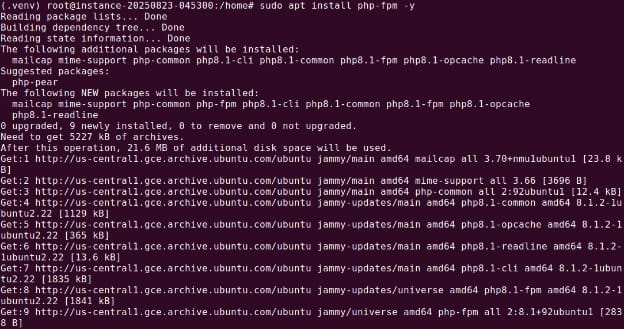 Installing PHP-FPM with apt