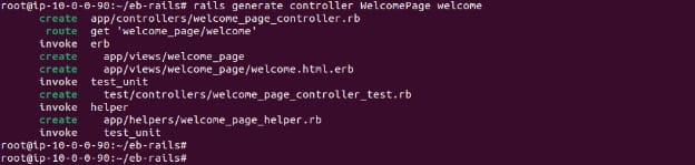 Generating the welcome page controller
