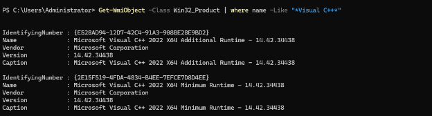 Checking for the Visual C++ runtime