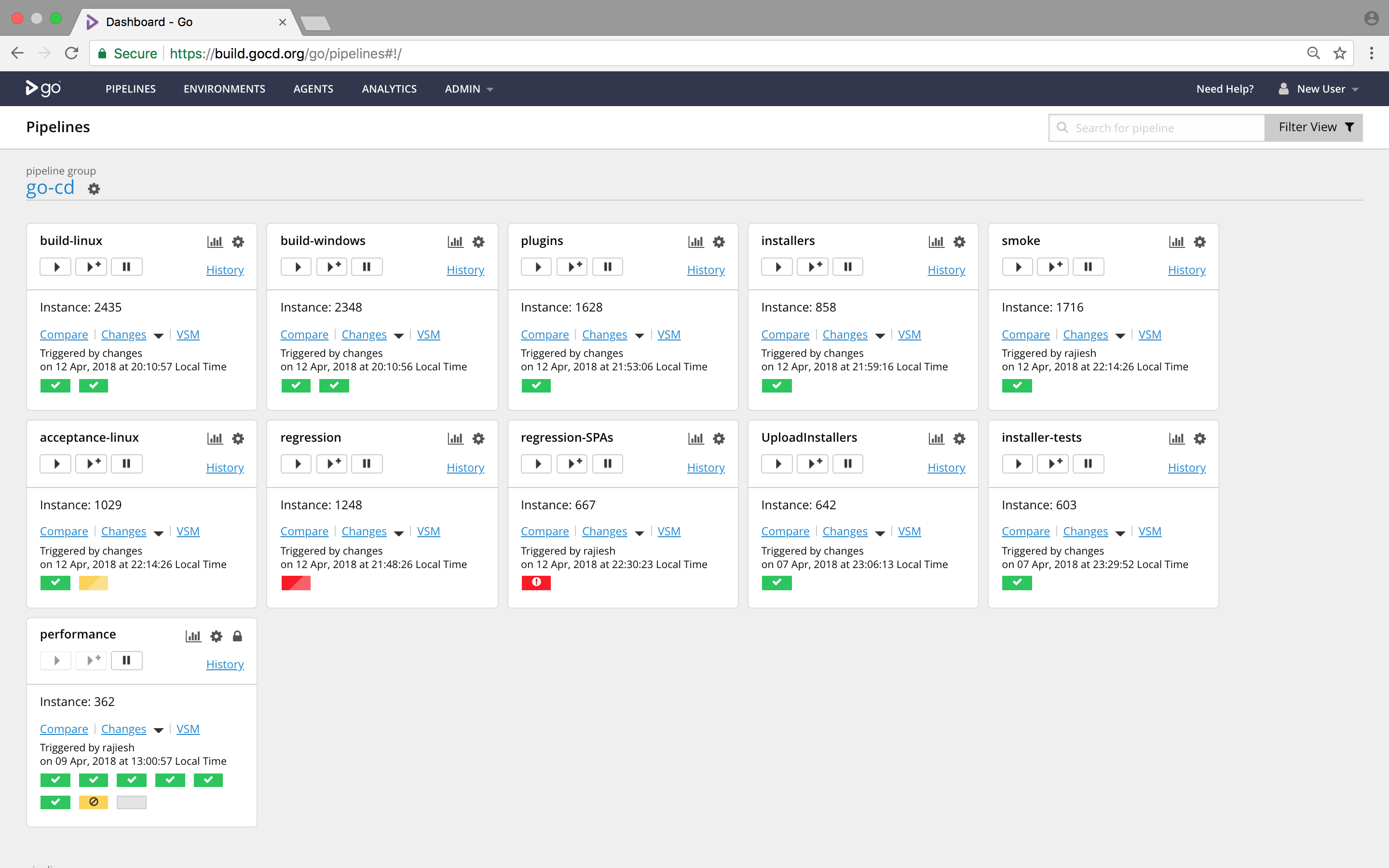 GoCD screenshot