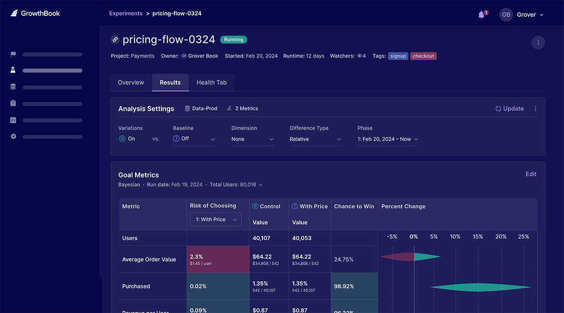 GrowthBook screenshot
