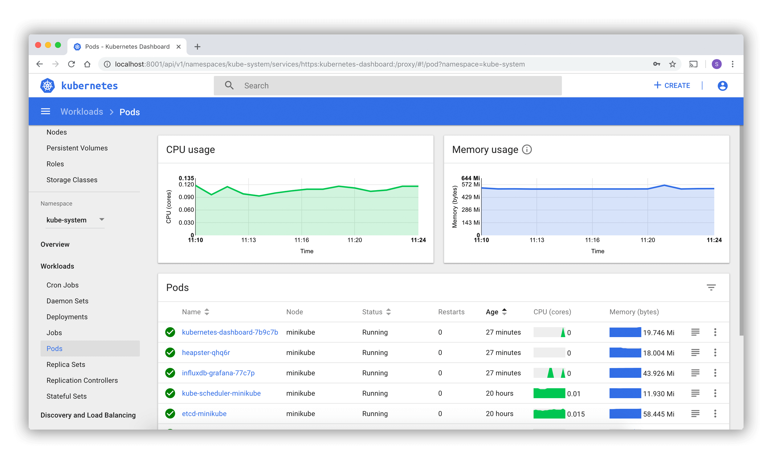 Kubernetes screenshot